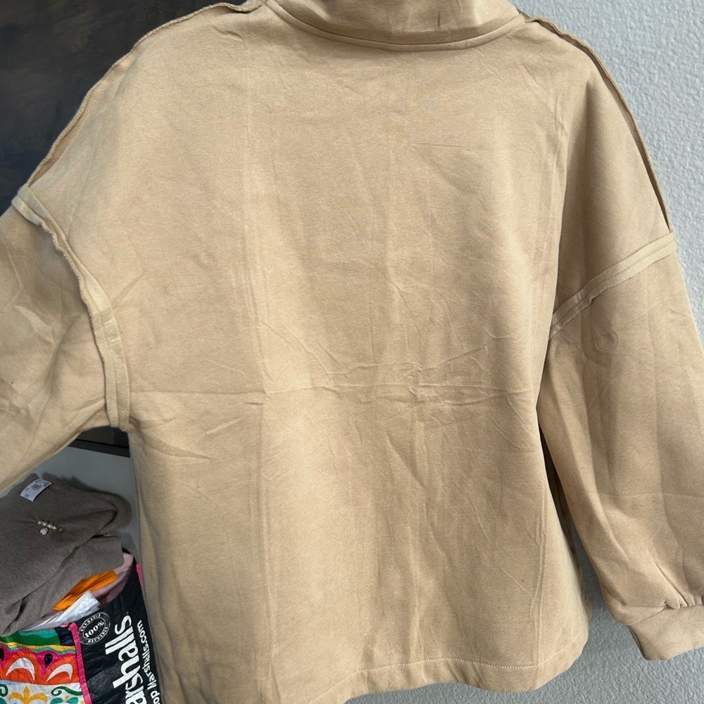 NWT Tan Exposed Seam Button-Up Jacket - Picture 10 of 10